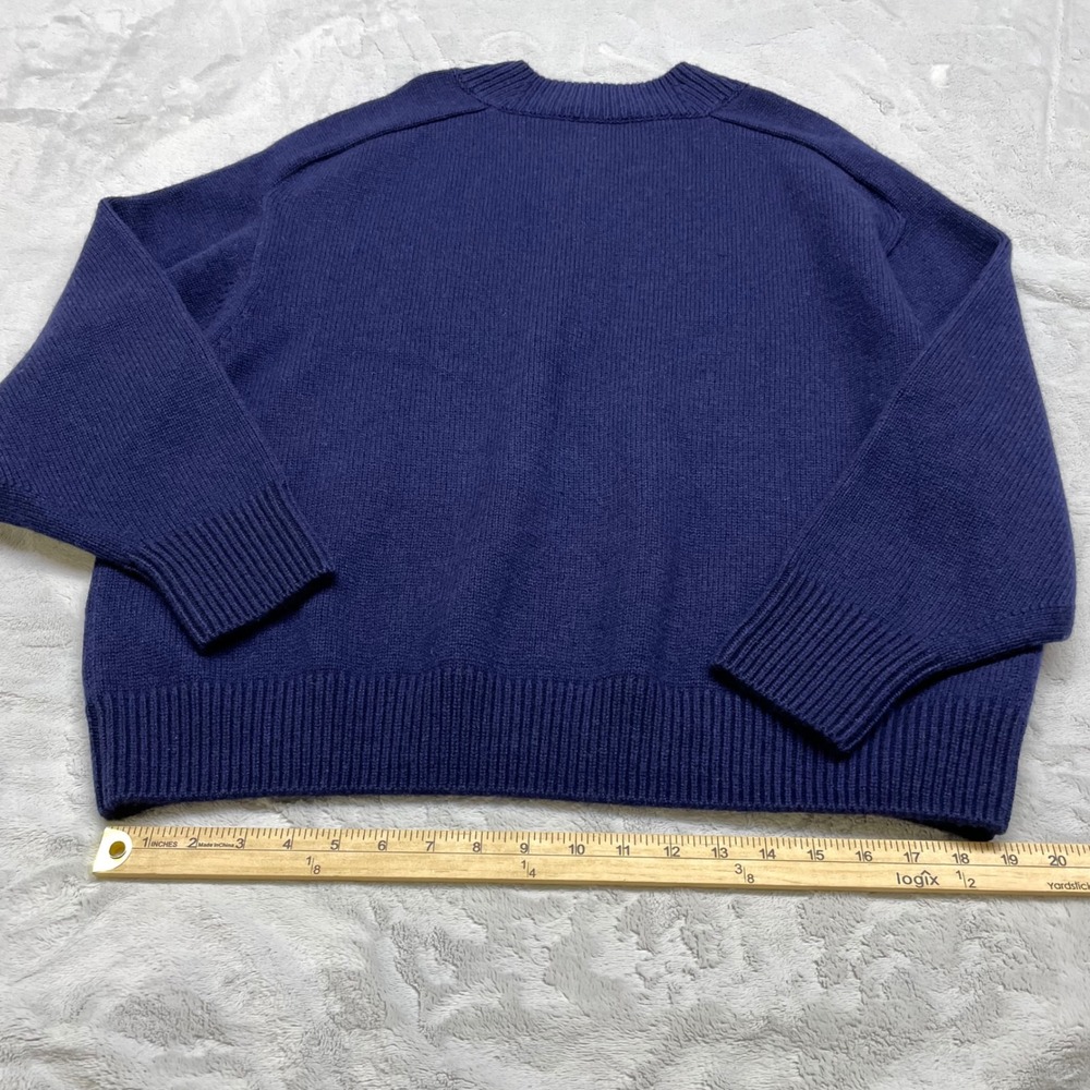 COS Oversized Crew Neck Womens Sweater Size M Blue 100% Wool RWS Certified - Picture 9 of 16